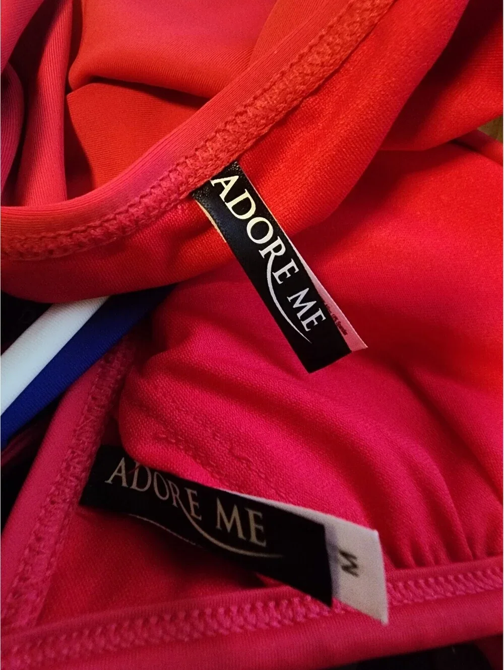 Adore Me Red Bikini Two-Piece Swimsuit with Patriotic Multicolor Straps, Size M